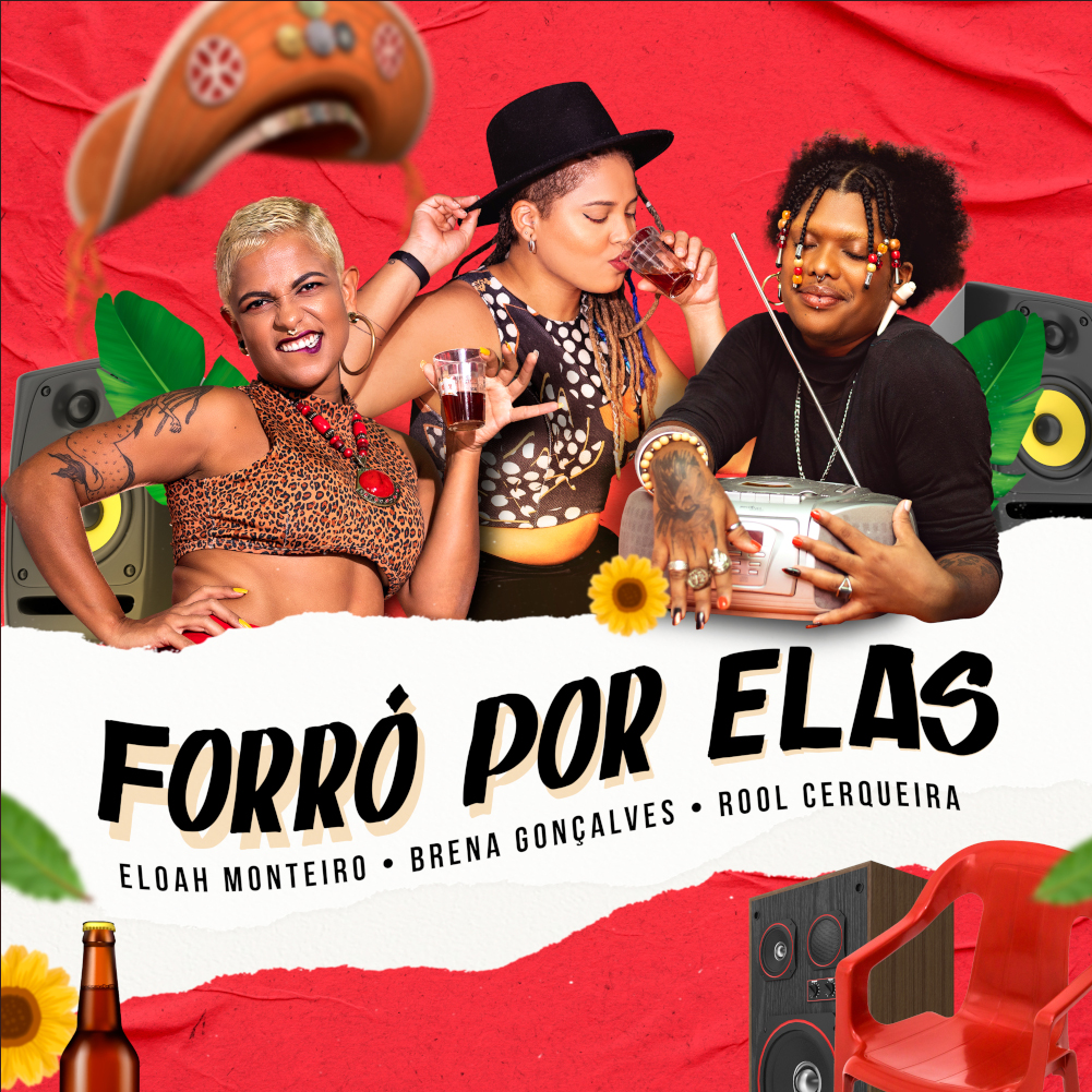 “Forró Por Elas” é resultado da união de três artistas baianas, cantoras e compositoras, com diferentes identidades musicais, Eloah Monteiro, Brena e Rool Cerqueira. Juntas, as artistas compuseram um piseiro com xote e poesia.